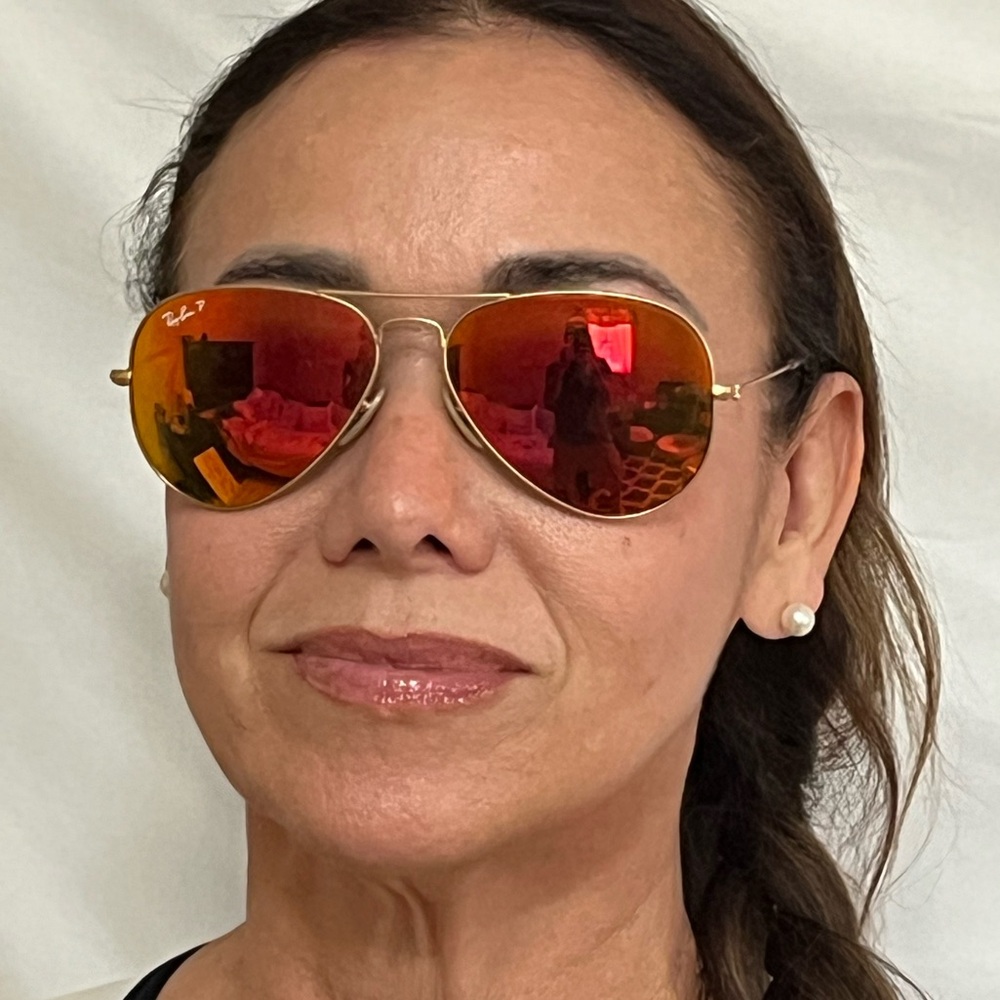 Ray-Ban Aviator Sunglasses W/orange polarized Lens EUC